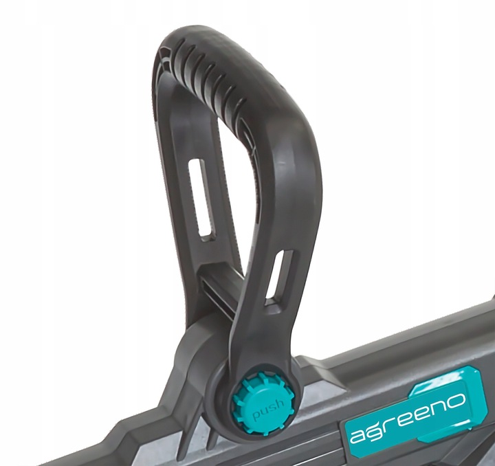 Szaro-turkusowa rękojeść/uchwyt.